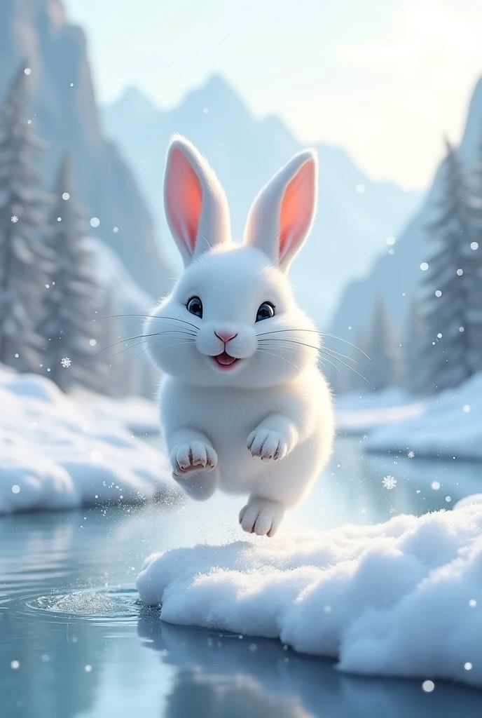  throw a white rabbit  the snow river ai image