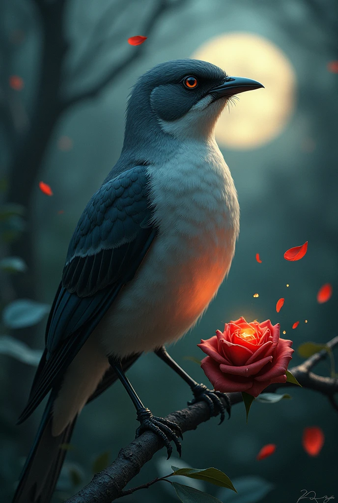 A nightingale with a rose thorn in its heart 