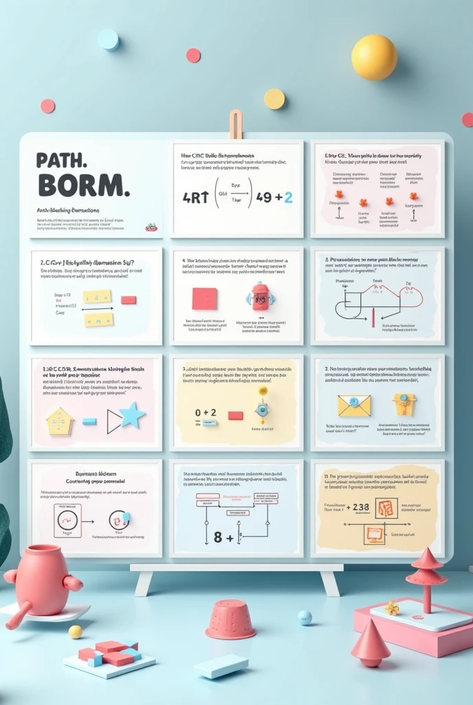 Create a math board with permutation questions