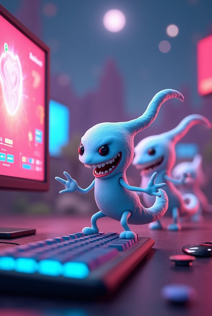 Sperm playing the free fire video game