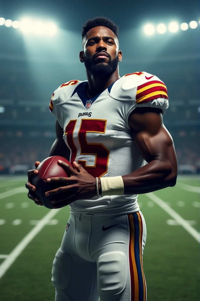 Sexy black male football quarterback