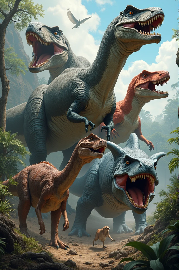 T-Rex
Allosaurus
Ankylosaurus
Megalodoh
Ceratosaurus
Carnotorus
Velociraptor
Pyrorapter
Nasutoceratops
Utahrapter
Electric eel
Taipan snake
King cobra
Suchomimus
Smilodon
Australia box jellyfish
Giganotosaurus
