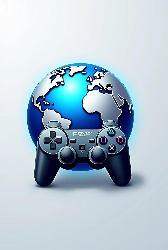 Create a logo with the PS3modsGlobal theme and have a PS3 controller, the globe and the PlayStation symbol in the logo