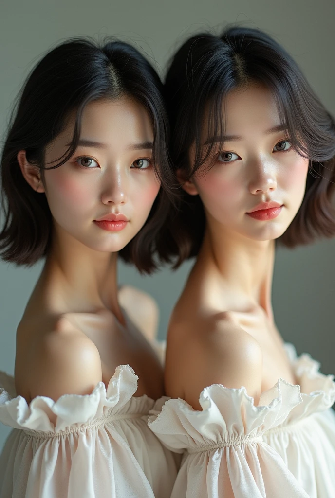 realistic and photorealistic photo、、Small breasted Japanese girls、short hair