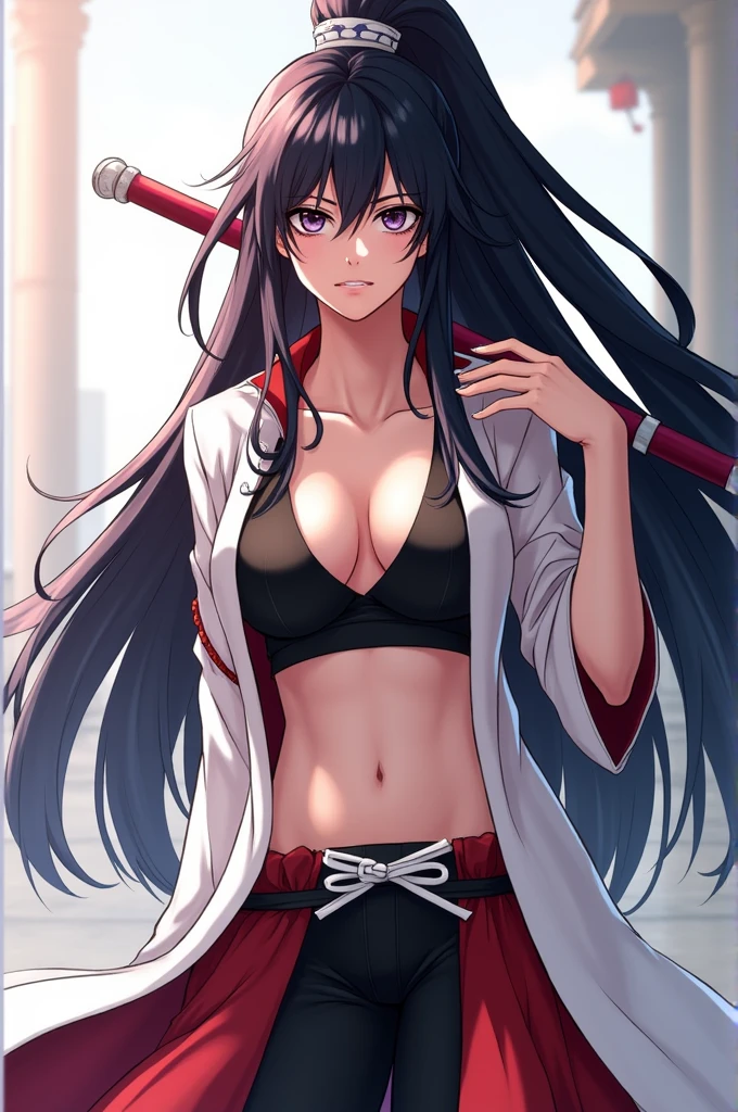 Create an image of a female arrancar inspired by the anime bleach