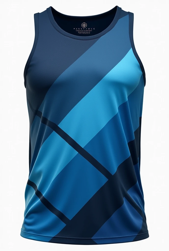 Men's blue gradient grid tank top