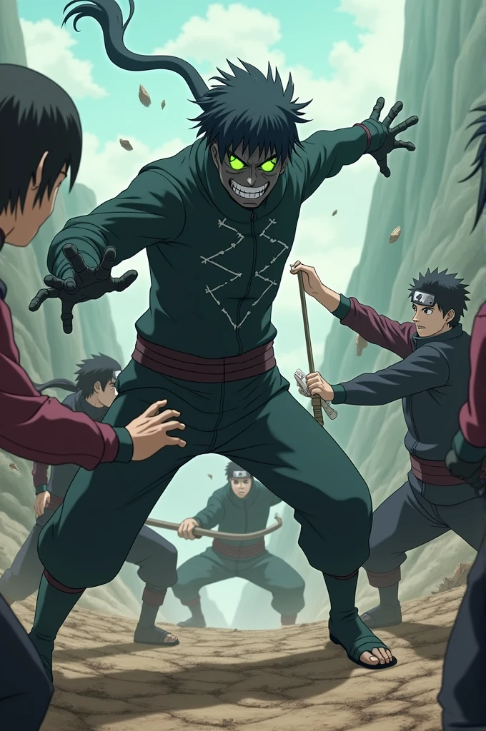 Kakuzu training with other ninjas 