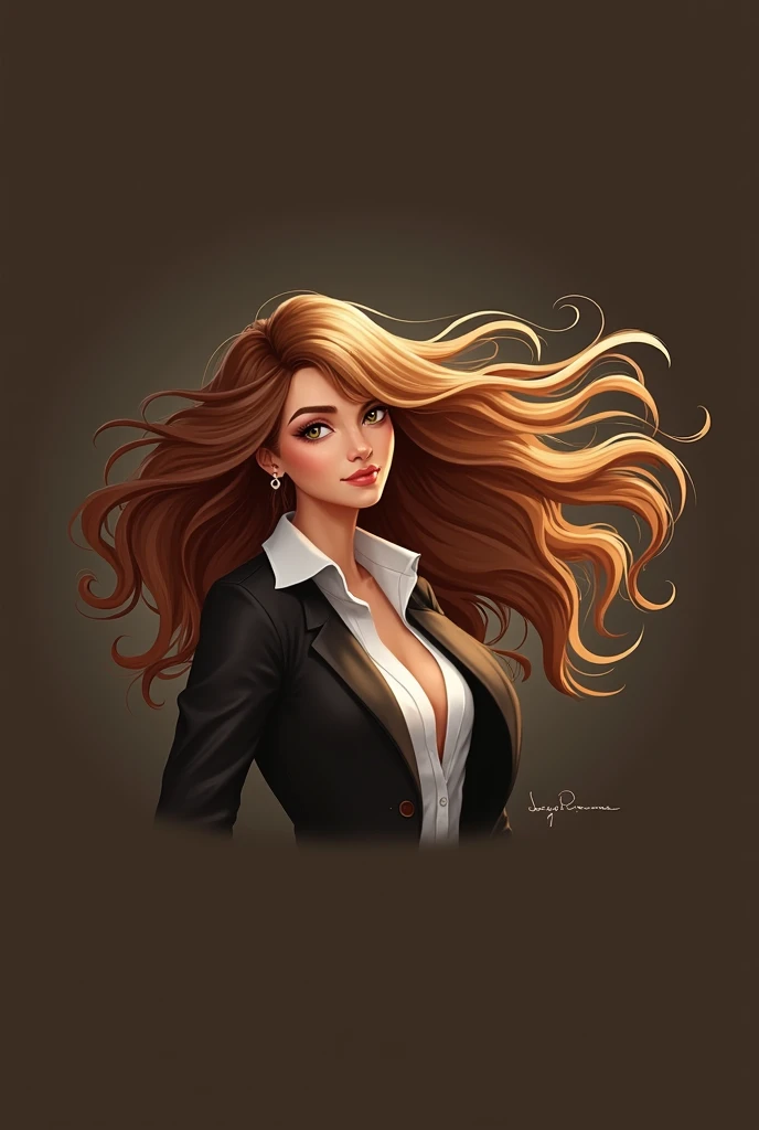 Beautiful 1 woman with brown hair
