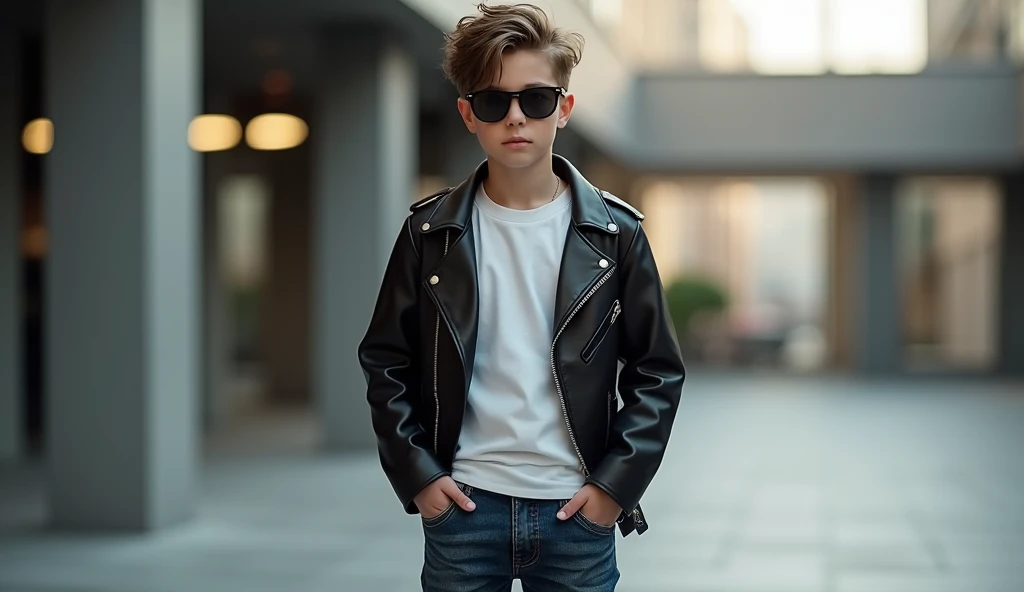 generate a boy with stylish clothes and sunglasses