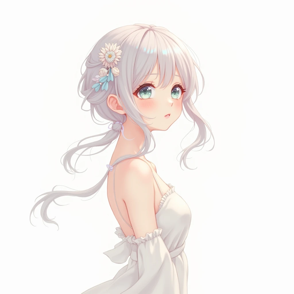 Anime girl ilustration , white background