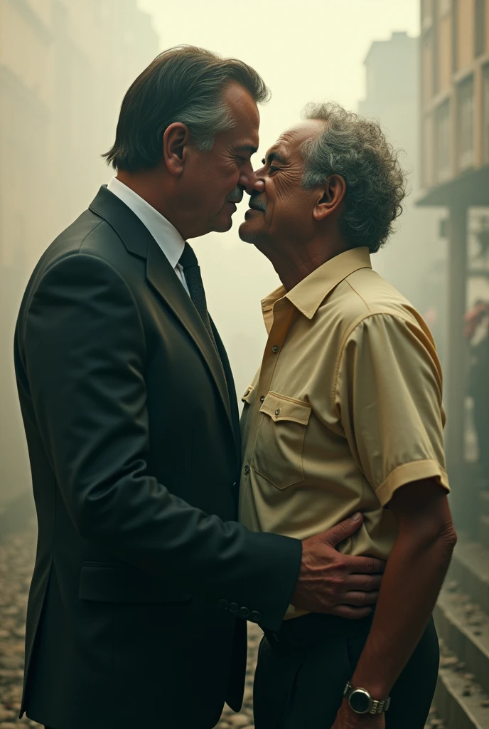 Bolsonaro kissing Lula