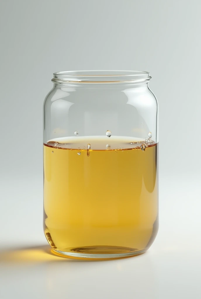 Draw an image that represents the following problem: A container contains two immiscible liquids.: water and oil . The height of the water is 2 meters and the height of the oil is 1 meter..