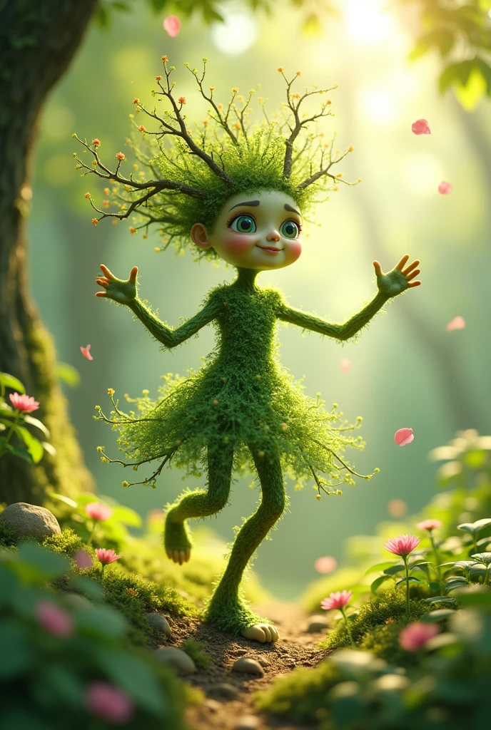 A green lives dance girl tree cute 