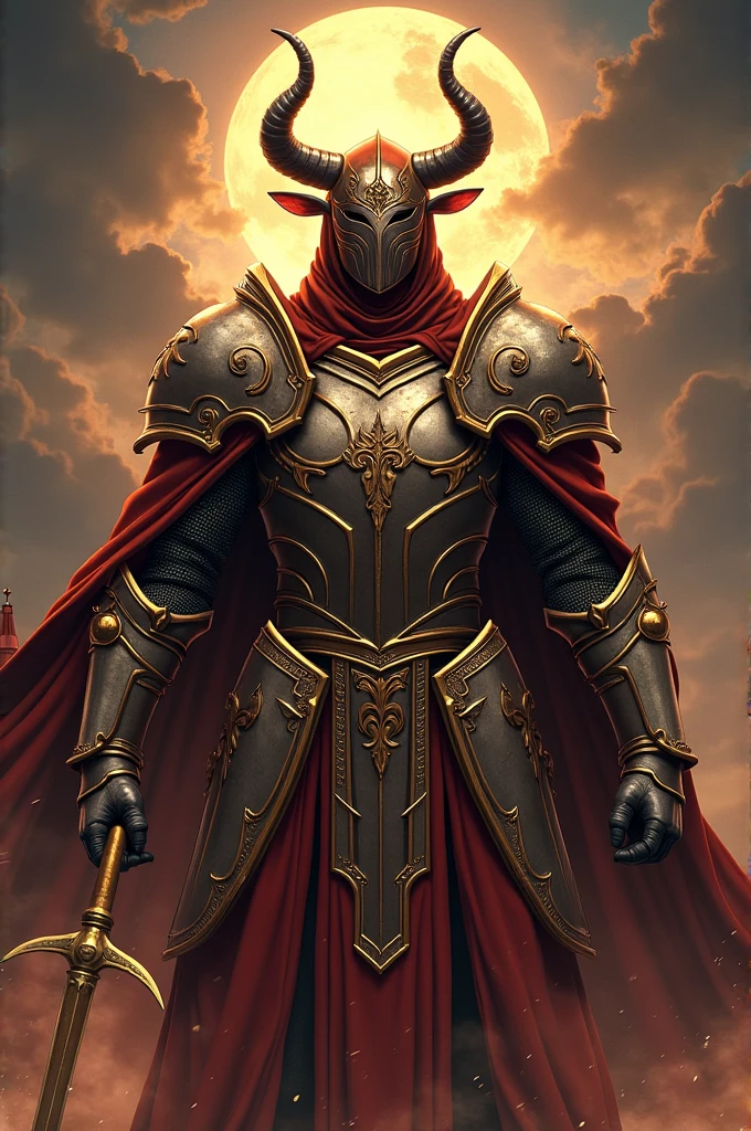 Create an image of a Taurus knight inspired by the anime Knights of the Zodiac