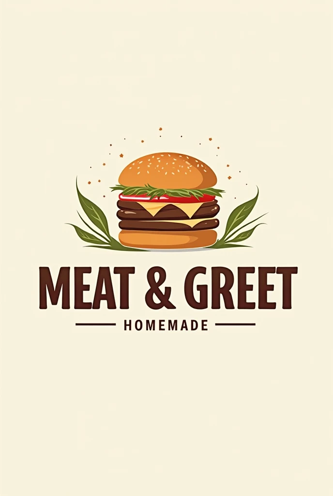 create a business logo for the burger food industry the name of the business is “Meat & Greet”