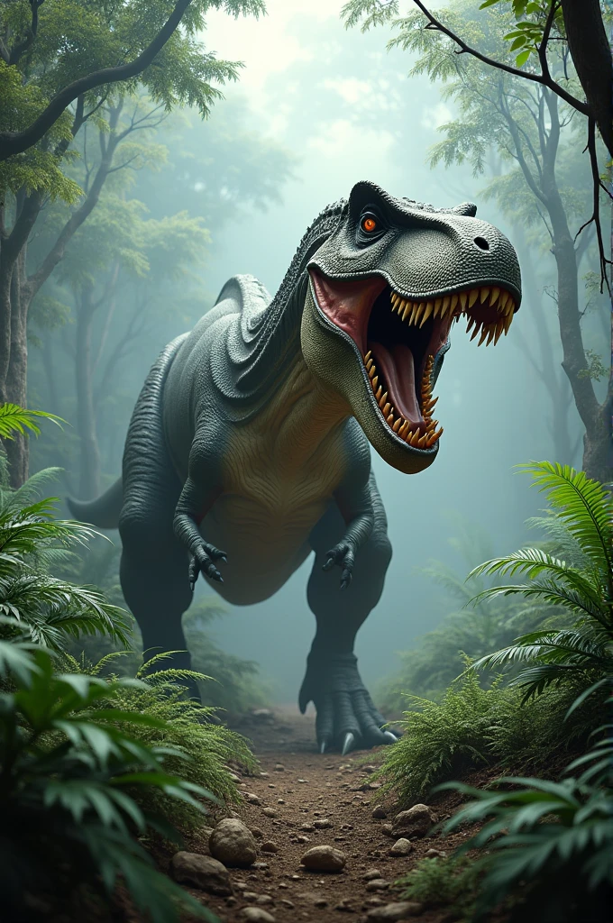 T-rex waking up from sleep