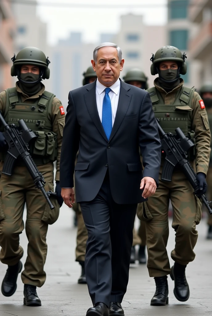 Netanyahu Travels with 5 Soldiers