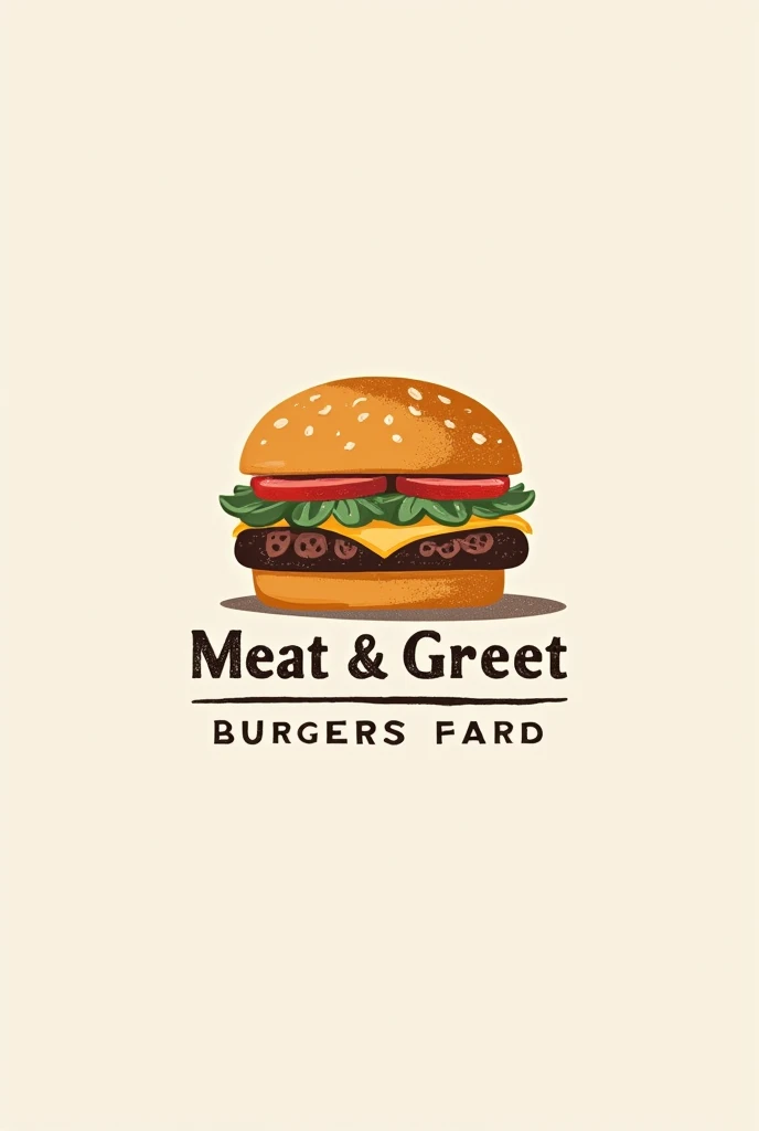 create a business logo for the burger food industry the name of the business is “Meat & Greet”