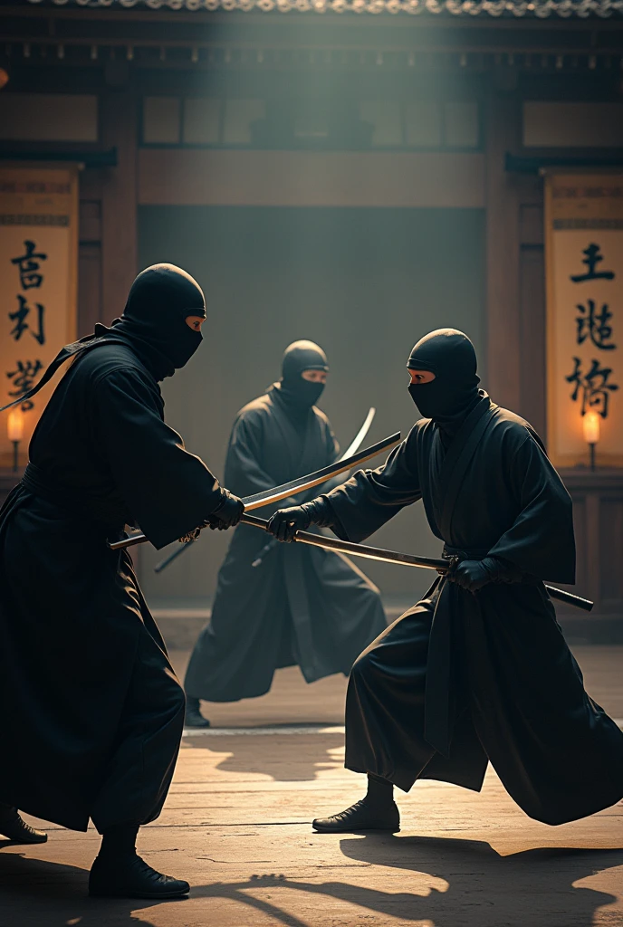 Japanese ninjas training with other ninjas