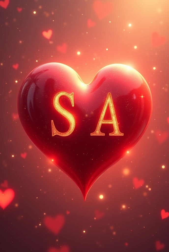 Initials S and A written on a loving heart