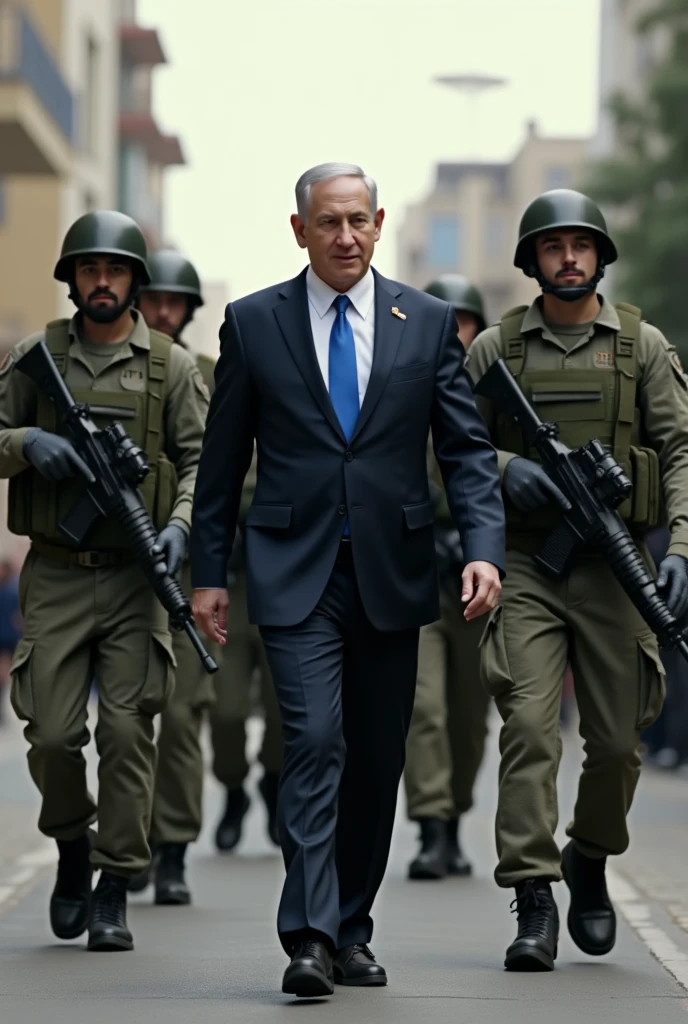 Netanyahu Travels with 5 Soldiers
