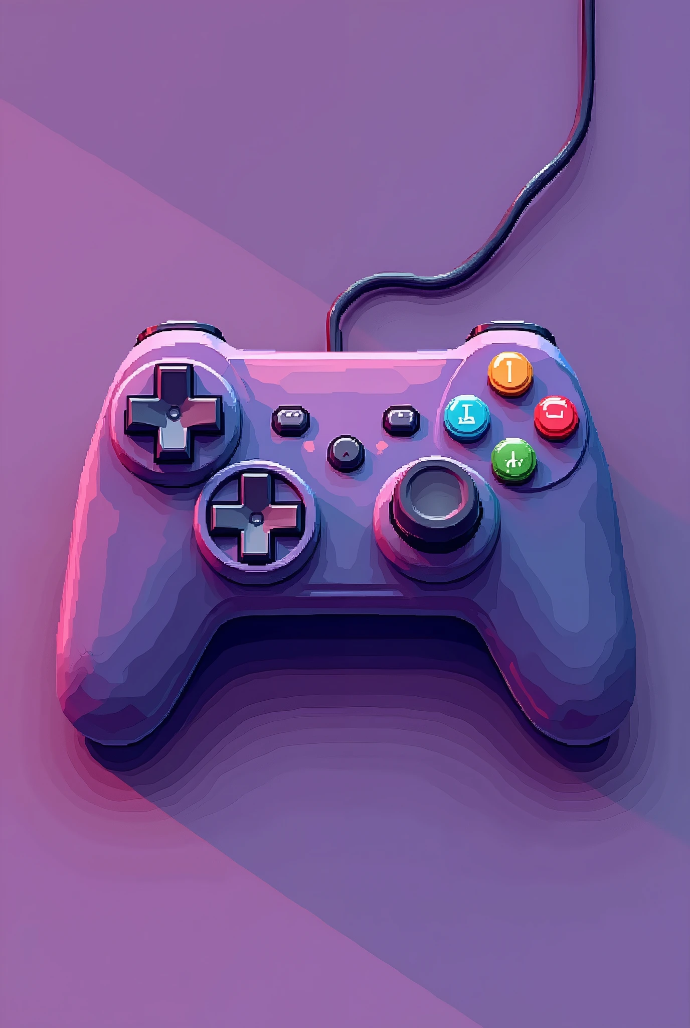 Video Game Controller Pixel art 2D 4K Full HD Purple