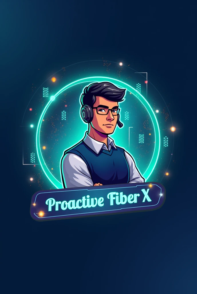 Create a profile picture for a WhatsApp group for a fiber internet technical support team called Proactive FiberX 