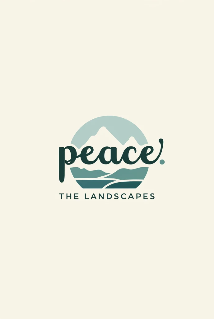 Crie logotipos modernos para uma conta de landscapes chamada "Peace_landscapes" make sure the name "The Landscapes" be visible in a modern and minimalist way