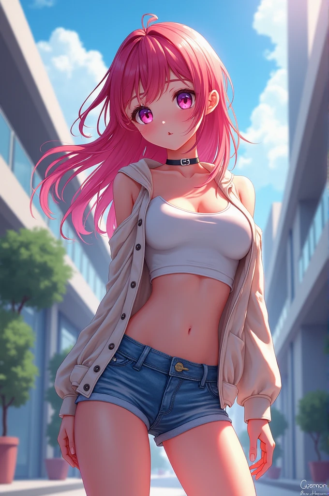 young anime girl, modern, bottomless