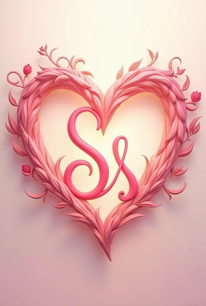 Initials S & Written in a loving heart 