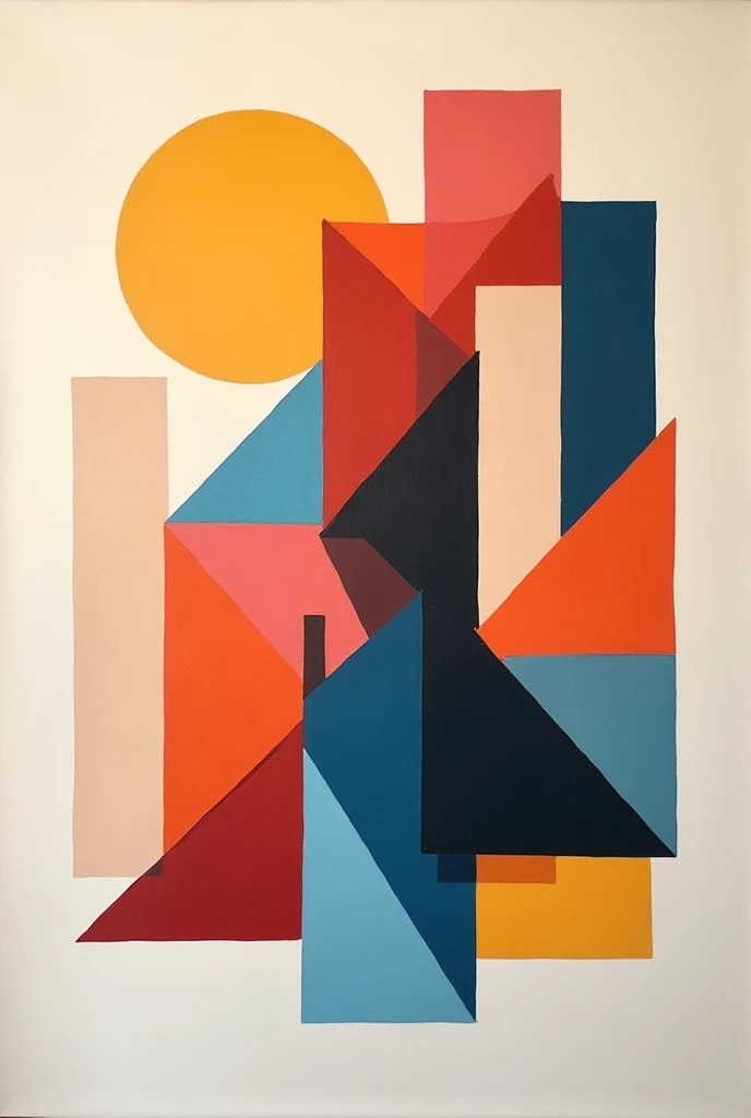 Abstract art with geometric shapes for painting