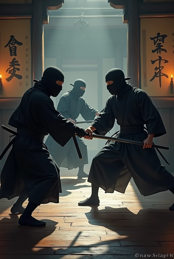 Japanese ninjas training with other ninjas