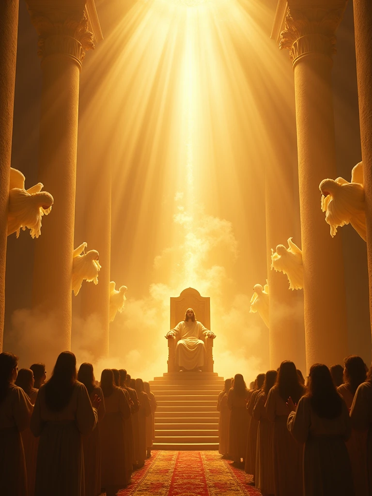 (high quality), (masterpiece), (detailed), 8K, Majestic scene depicts (Jesus Christ1.3) seated on (radiant throne1.3) in the (Kingdom of Heaven1.2). (Golden light1.2) illuminates (divine surroundings1.2) as (angels1.2) gather around in (reverence1.2). Shot with Sony Alpha a7R IV and FE 24-70mm f2.8 GM lens, trending on National Geographic Photography.
(high quality), (masterpiece), (detailed), 8K, Glorious depiction of (Jesus Christ1.3) enthroned in (heavenly kingdom1.2), surrounded by (shimmering light1.2) and (choirs of angels1.2). (Divine light1.2) radiates from the throne, emphasizing (holiness1.2). Shot with Canon EOS R5 and RF 24-70mm f2.8L IS USM lens, trending on Instagram.
(high quality), (masterpiece), (detailed), 8K, Sacred image captures (Jesus Christ1.3) on His (heavenly throne1.3), bathed in (celestial light1.2) with (angels1.2) and (saints1.2) in worship. (Golden hues1.2) reflect the (glory of heaven1.2), creating an awe-inspiring atmosphere. Shot with Nikon D850 and AF-S NIKKOR 85mm f1.4G lens, trending on Saatchi Art.
(high quality), (masterpiece), (detailed), 8K, Reverent portrayal of (Jesus Christ1.3) seated on (throne1.3) in (heaven1.2), surrounded by (heavenly host1.2) and (glorious light1.2). (Divine presence1.2) is felt in the (ethereal glow1.2) of the scene. Shot with Leica SL2 and Summicron-SL 50mm f2 ASPH lens, trending on Pinterest.