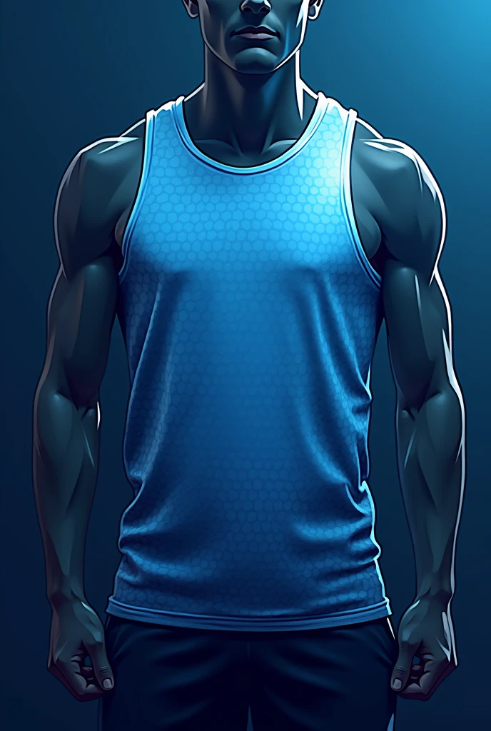 Men's blue hexagonal gradient tank top