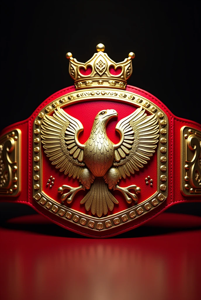Create a red WWE belt with Aguilar wings and a crown