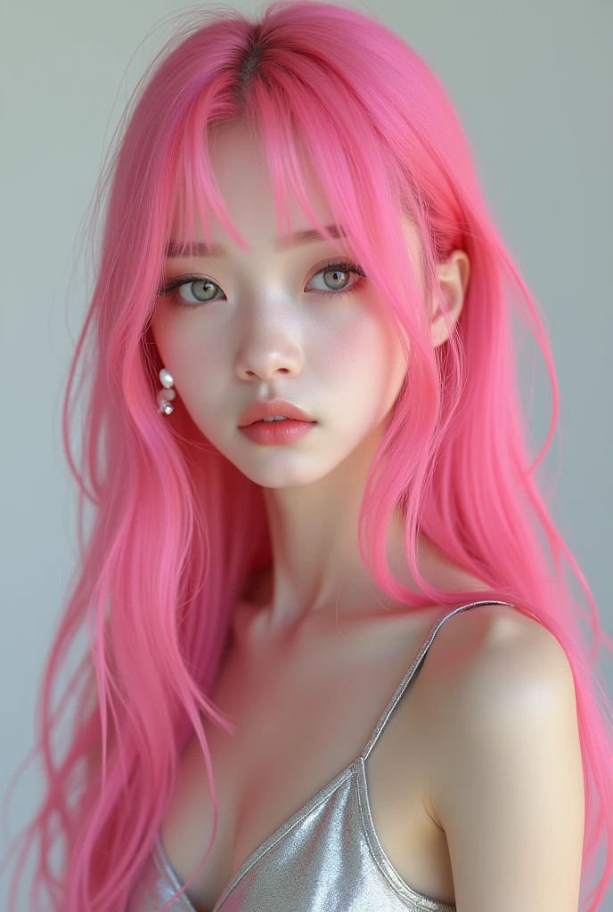 (upskirt :1.3),(Pink Hair :1.3),(masterpiece:1.3), (Photorealistic, RAW Photos, Highest quality: 1.4), Skinny Japanese woman, 30 years old, (One Girl), (A vivid face), Detailed face, Detailed eyes, (Long Hair:1.3), (Realistic Skin), (Silver Camisole), Ultra-high resolution, Surreal, High definition,