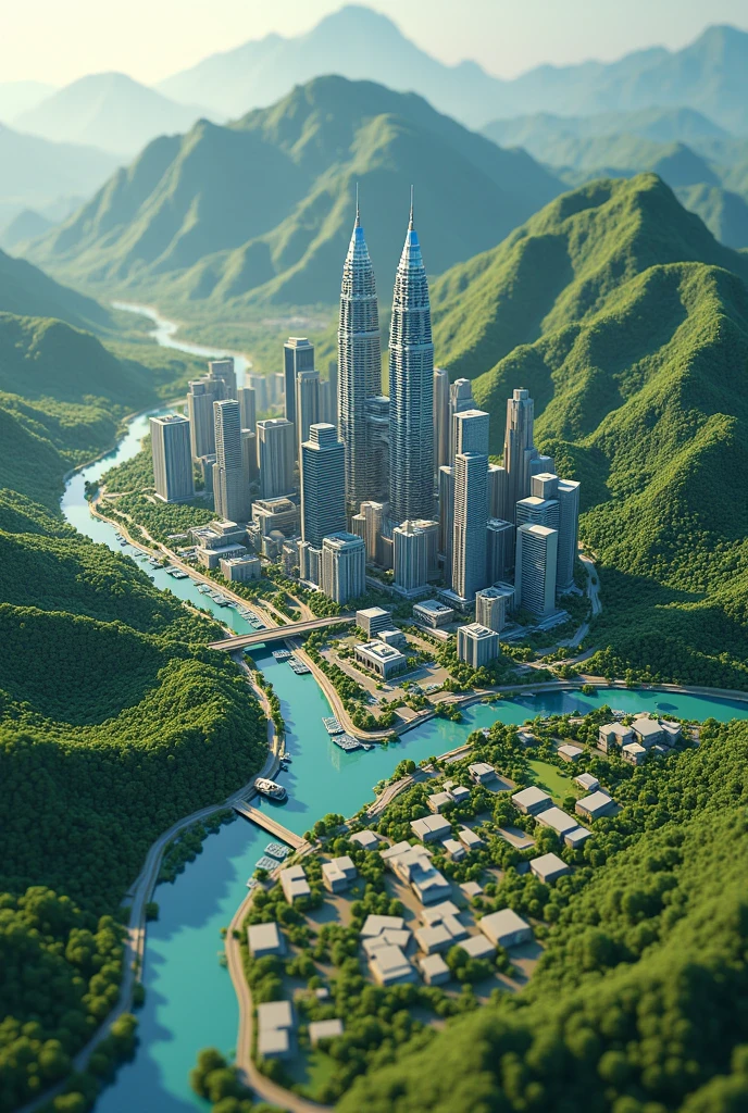 Kuala Lumpur topographic maps 3d
