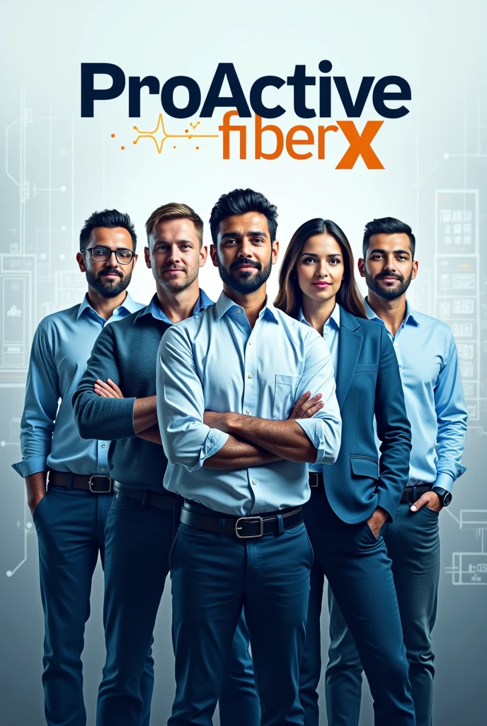 profile picture for whatsapp group for a fiber internet technical support team called Proactive FiberX, the name Proactive FiberX must be prominent and easy to read