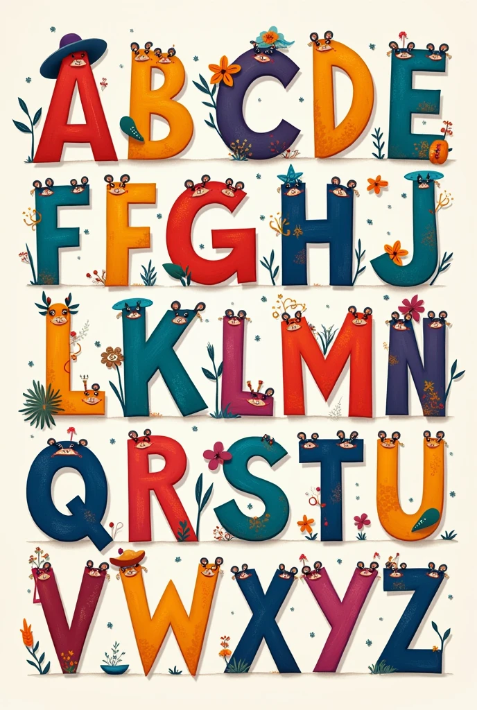 A printout of a colorful alphabet in alphabetical order to cut out and assemble