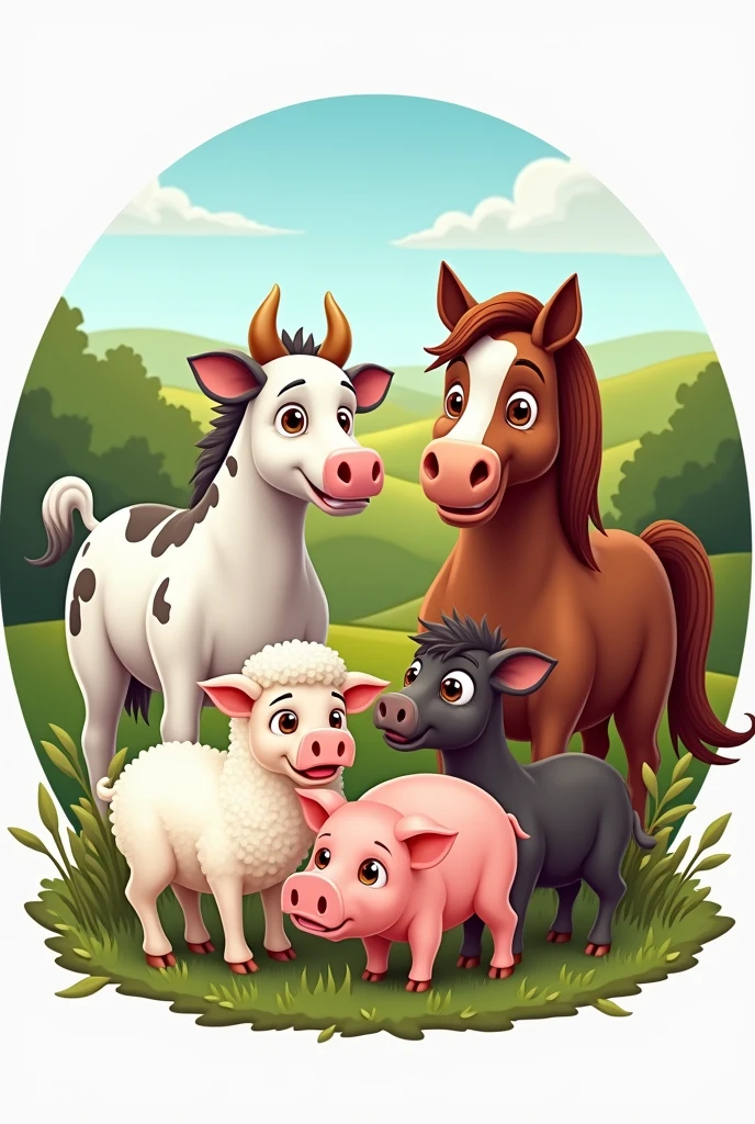 Veterinary logo with farm animals, written “MVZ MARTIN ZHUNIO P”