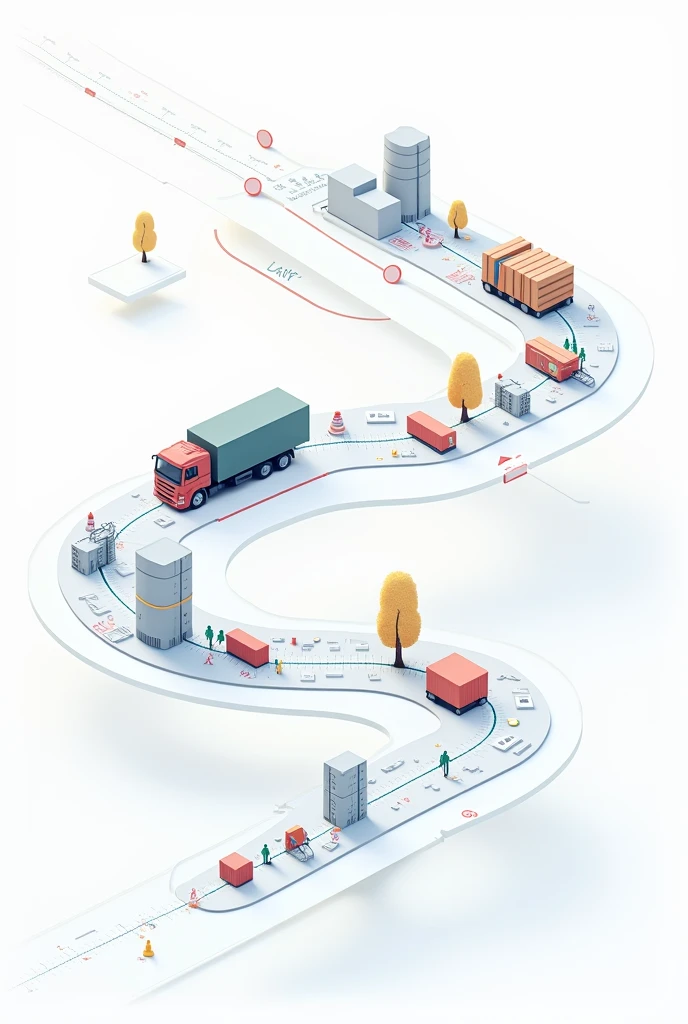 A simple chart depicting the flow of logistics (from raw materials to the final customer).