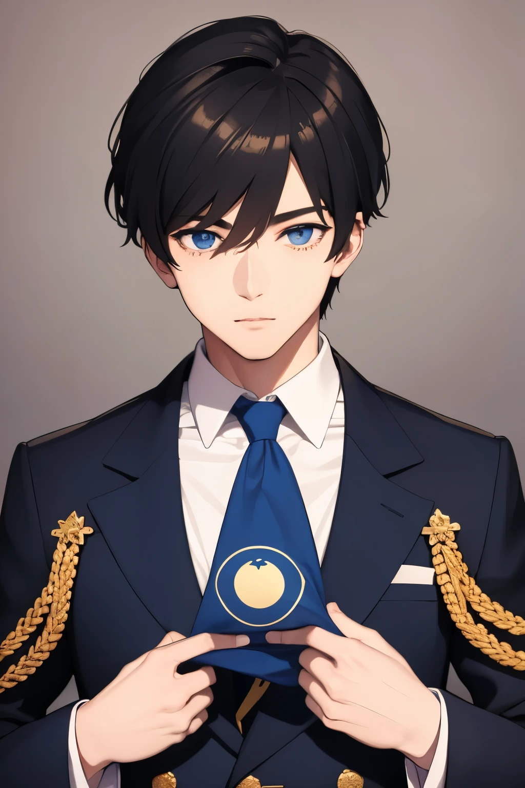 1 boy,handsome and gallant,with eyes as clear as the sky and pupils of a striking color.