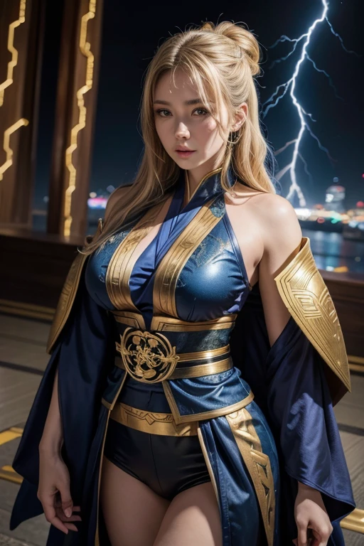 Big Tits,Big Ass,
Thor(Raijin)
Costume:
• Blue and gold armor-like kimono。On the shoulders is a decoration symbolizing thunder.、The obi is embroidered with a lightning bolt pattern.。
• Makeup:
• Draw a lightning bolt line with blue and gold eyeshadow.、Strength around the eyes。Lips in gold、Skin is slightly bronze。