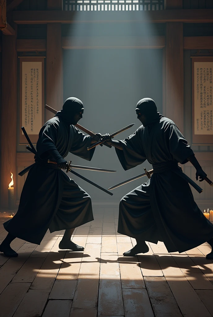 Japanese ninjas training with other ninjas 