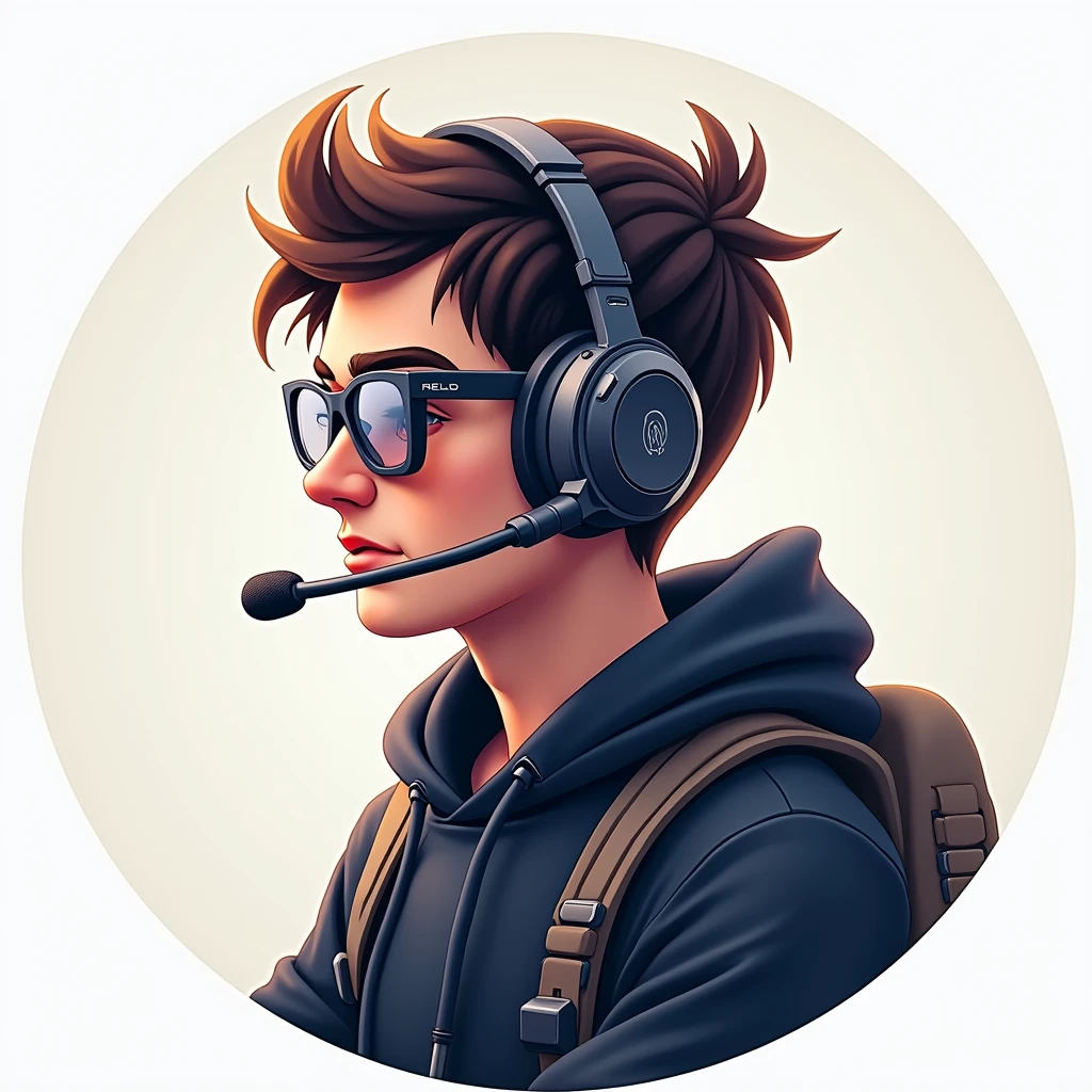 Icon monitor wearing a headset Gamer 4K Full HD
