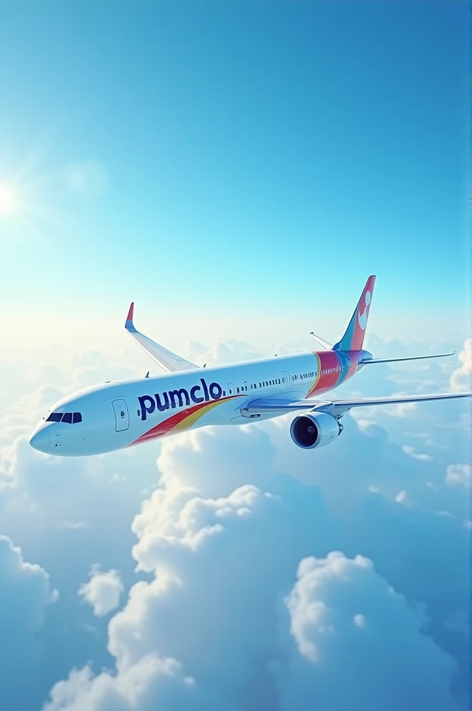 Generate an image related to an airline that says pumclo for an advertisement