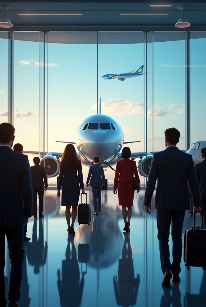 Generate an airline-related image for an advertisement 