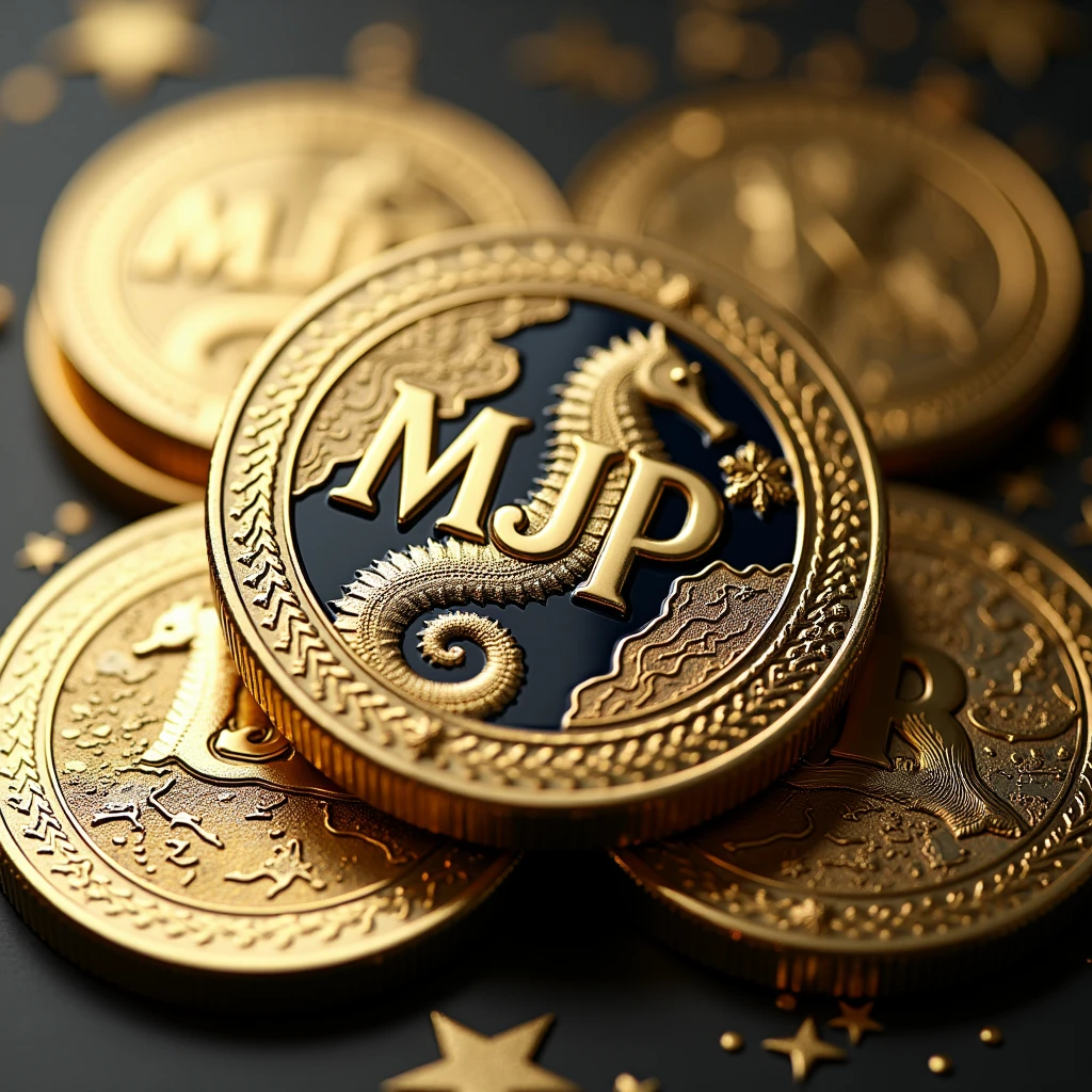 Coins will be made with the letters MJP in the center.. Seahorse design on the outer periphery. Money, high quality, A luxurious image. In the center is a map of JAPAN、There are maps of MARASHIMA hidden all around..
Cropped background