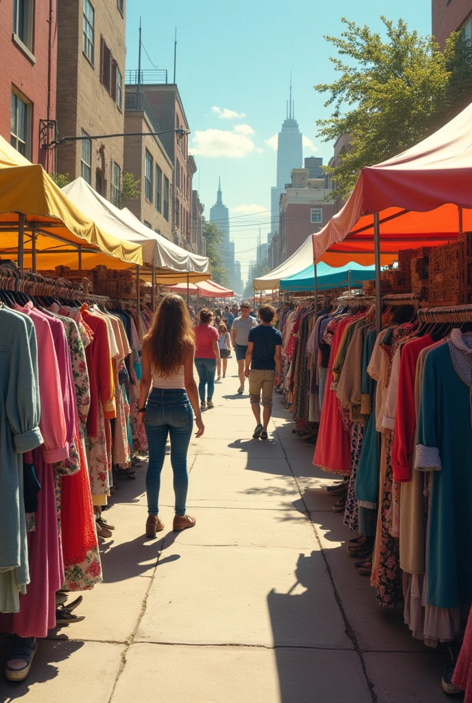 Selling clothes at second-hand fairs
