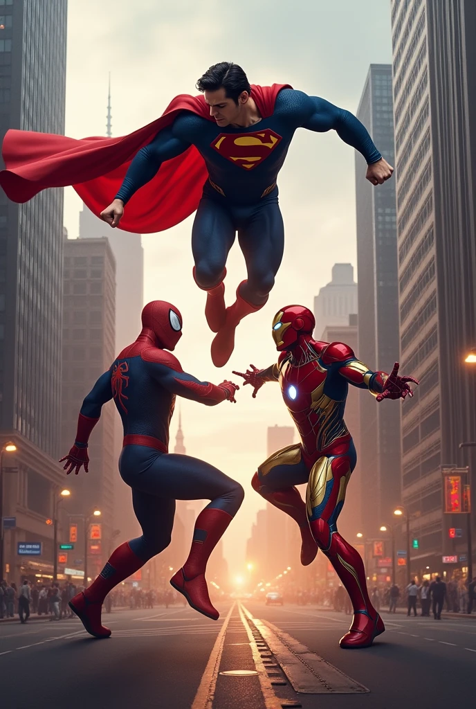 superman vs ironman and spiderman